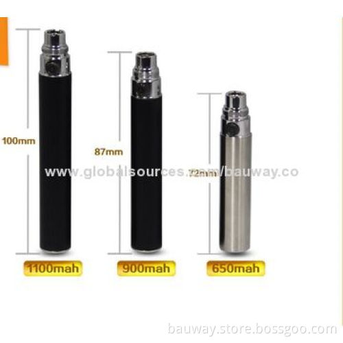 650/900/1,100mAh eGo Batteries with 3.7V, Fit to All Clearomizers, OEM Orders Available